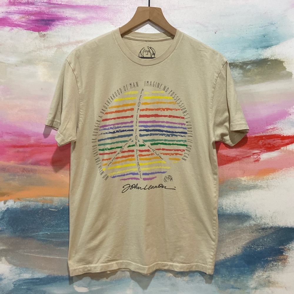 🔥EC🔥John Lennon People for Peace 100% Cotton T-shirt.